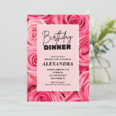 24th birthday invitations Birthday dinner Floral  招待状 (スタンド正面)