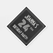 24th Birthday Party:アールデコスタイル+名前をカスタムする スタンダードランチョンナプキン (角)