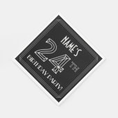 24th Birthday Party:アールデコスタイル+名前をカスタムする スタンダードランチョンナプキン (角)