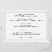 24th Birthday Party:アールデコルック"24"、名前 箔招待状 (裏面)