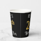 24th Birthday Party – スクリプファンシート、フェイク金ゴールド・ルック 紙コップ (右)