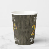24th Birthday Party — フェイク金ゴールド&ウッドフェイク・ルックス 紙コップ (左)