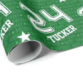 24th Birthday Tucker Custom Name Typography Green ラッピングペーパー (ロールコーナー)