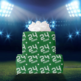 24th Birthday Tucker Custom Name Typography Green ラッピングペーパー