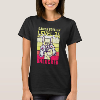 24th Birthday Video Gamer Edition Level 24 Unlocke Tシャツ
