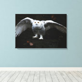 24x16 (60x40cm)のバクnmを持つスノーフクロウ キャンバスプリント (インサイチュ (ウッドフロア))