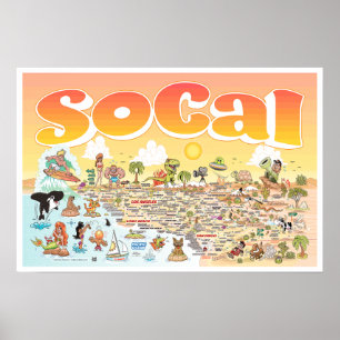 24X16 SoCalサンセットポスター ポスター