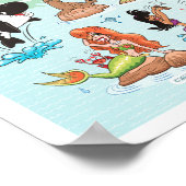 24X16 Southern California Cartoon Mapポスター ポスター (角)