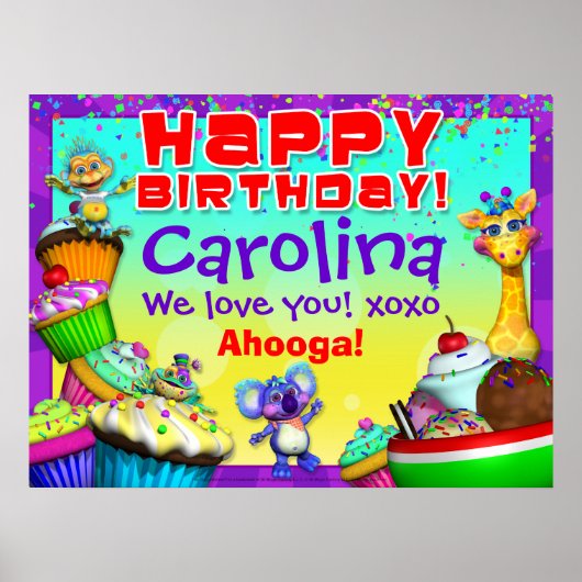 24x18インチGiggleBelliesカップケーキ誕生日ポスター ポスター (正面)