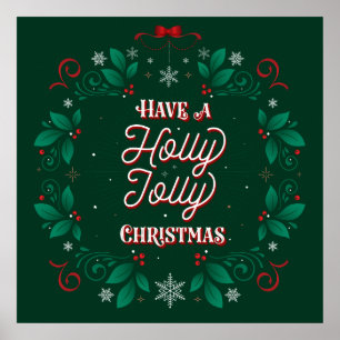 24x24のホリーすてきクリスマスのポスターを持っている ポスター
