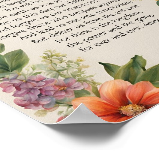 24x30主の祈りの言葉ポスタープリント ポスター (角)