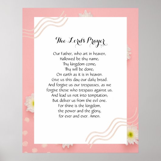 24x30主の祈りの言葉ポスタープリント ポスター (正面)