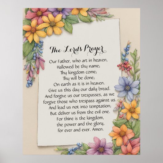 24x30主の祈りの言葉ポスタープリント ポスター (正面)