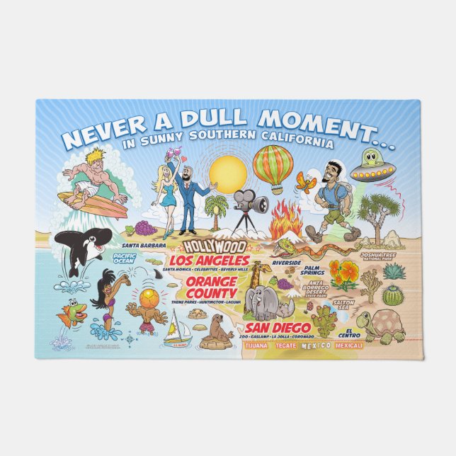 24X36カリフォルニアビーチパラダイスフォーマット ドアマット (正面)