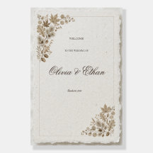 24x36サイズのテープルーメープルの秋の結婚式ウェルカムボード