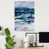 24x36シースケープのポスター、ビーチ、海絵画。 ポスター (ホームオフィス)