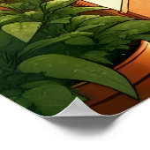 24x36中通り鉢植えスネークプラント ポスター (角)