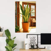 24x36中通り鉢植えスネークプラント ポスター (ホームオフィス)