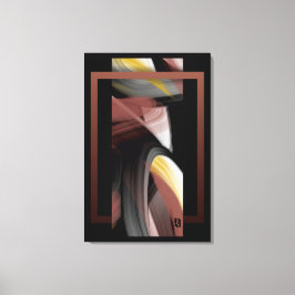 24x36" トレンド抽象芸術 ブラック ホワイト パウダリー キャンバスプリント