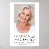 24x36 私たちの心に永遠に 葬儀歓迎 フォト ポスター (正面)