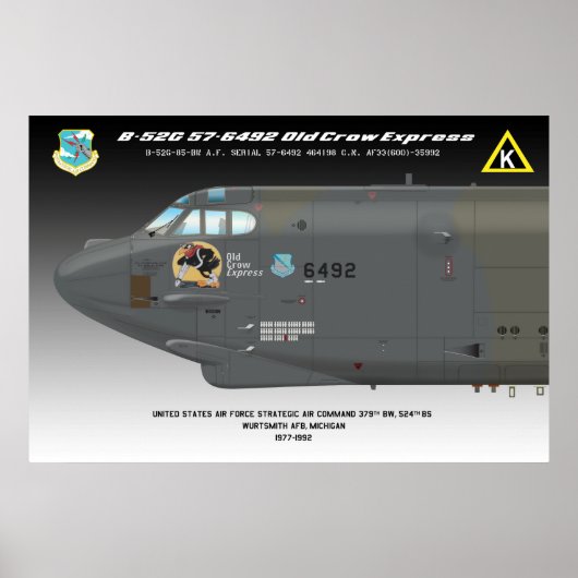 24x36 B-52G "Old Crow"ポスター ポスター (正面)