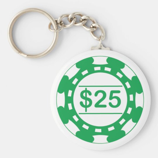 25の種類のカジノの破片の緑keychain キーホルダー Zazzle Co Jp