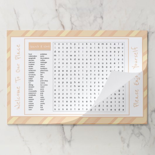 25おもしろいレストランスタイル紙ランチョンマット ペーパーパッド (折り畳み)