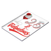 25と素晴らしいクイーンハッピーバースデー第25バラ赤 ノートブック (左側)