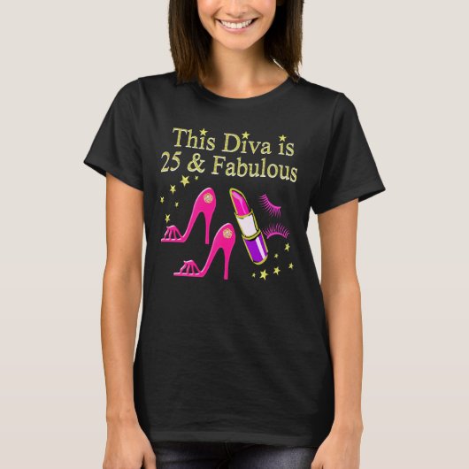 25と素晴らしい見事なディヴァデザイン Tシャツ (正面)