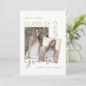 25のクラス写真とバイオスクリプトの卒業 案内状 (スタンド正面)