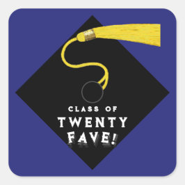 25の青色卒業クラス スクエアシール