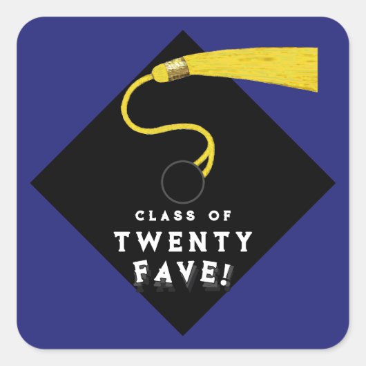 25の青色卒業クラス スクエアシール (正面)