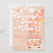 25はヴィーベブライトピンク25誕生日 招待状 (正面)