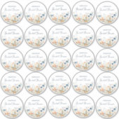 25ほこりっぽいブルーウォーターカラーワイルドフラワーブライダルシャワー シール (正面)