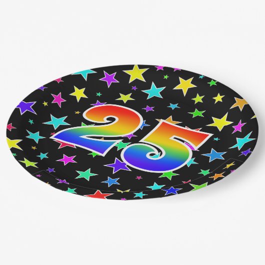25イベントはっきりした:,おもしろい,カラフル Rainbow 25 ペーパープレート (アングル)