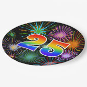 25イベント-おもしろいカラフル、はっきりした、虹25 ペーパープレート (アングル)