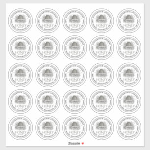 25インチ2.5インチのハニー澄んメイスンフッドのスケッチラベル シール