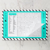 25ウェディングパーティーゲーム紙ランチョンマット ペーパーパッド (折り畳み)