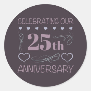 25エレガント周年結婚紫 ラウンドシール