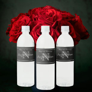 25エレガント周年結婚記念カスタム+モノグラム ペットボトルラベル