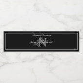 25エレガント周年結婚記念カスタム+モノグラム ペットボトルラベル (シングルラベル)