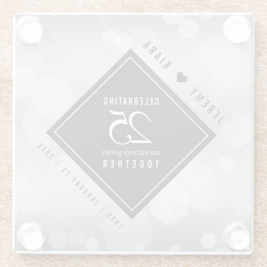 25エレガント回銀結婚記念日 ガラスコースター (裏面)