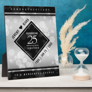 25エレガント期銀結婚記念額 フォトプラーク