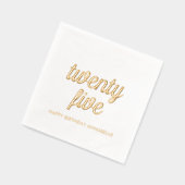 25エレガント誕生日ゴモダンールドフォイルナプキンス 箔ナプキン (左)