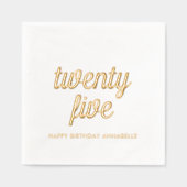25エレガント誕生日ゴモダンールドフォイルナプキンス 箔ナプキン (正面)