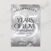 25エレガントth Silver 結婚's Anniversary Table Card サンキューカード (裏面)