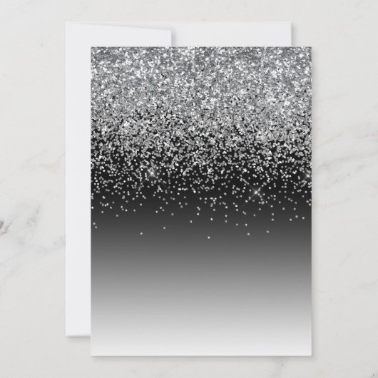 25エレガントth Silver Sparkle 結婚's Anniversary 招待状 (裏面)