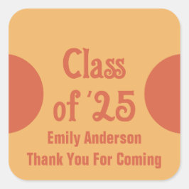 25オレンジグラード名卒業ありがとう スクエアシール