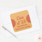 25オレンジグラード名卒業ありがとう スクエアシール (封筒)