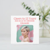 25カスタム年25誕生日の写真応援 招待状 (スタンド正面)